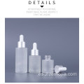 Botellas de vidrio esmerilado con gotero de aceite esencial para el cuidado de la piel